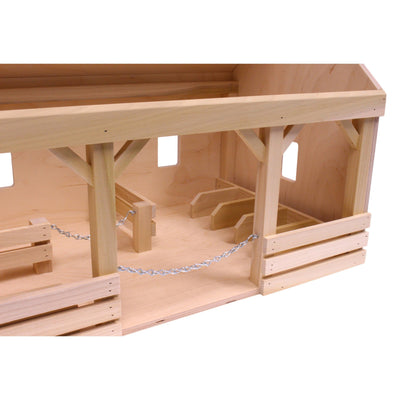 AmishToyBox.com Large A-Frame Barn Toy with Hay Loft, Realistic Wooden Toy Barn