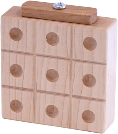 AmishToyBox.com Wooden Marble Tic Tac Toe Game with Built-in Storage for Marbles