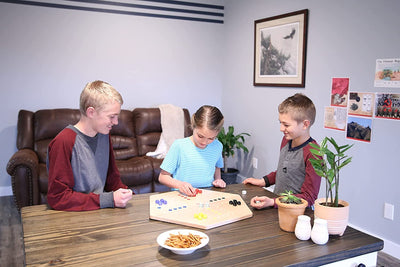 AmishToyBox.com Aggravation Wahoo Marble Board Game Set - Double-Sided - Hand Painted Wooden Family Board Game