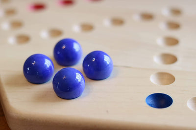 AmishToyBox.com Aggravation Wahoo Marble Board Game Set - Double-Sided - Hand Painted Wooden Family Board Game