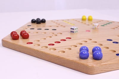 AmishToyBox.com Aggravation Wahoo Marble Board Game Set - Double-Sided - Hand Painted Wooden Family Board Game