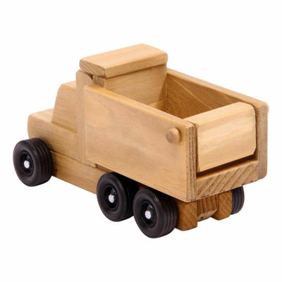 Amish-Made Wooden Toy Dump Truck, Kid-Safe Finish