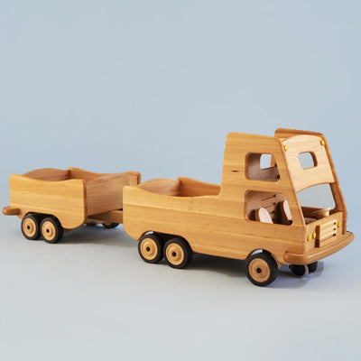 Drewart  Wooden Truck with Trailer, Detachable