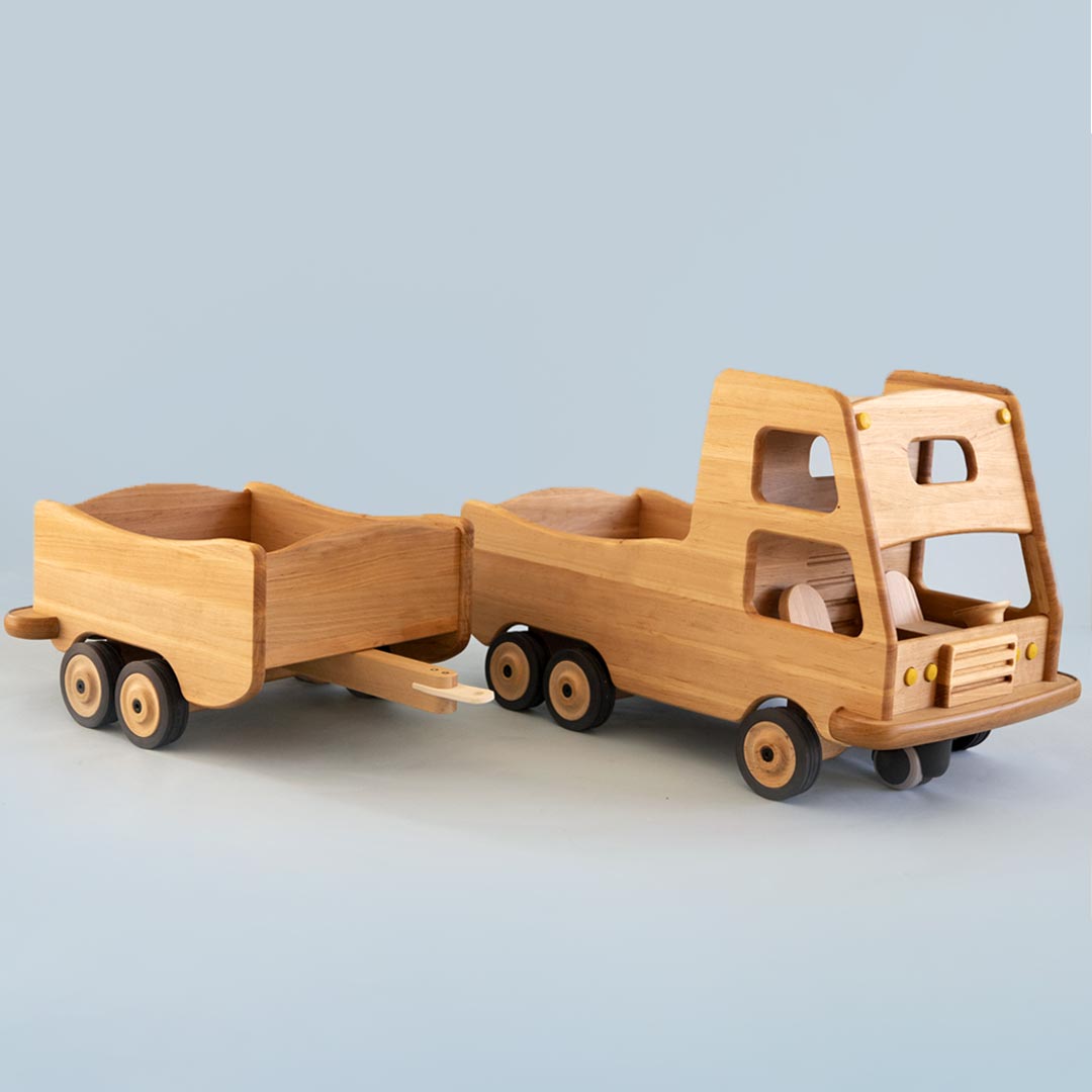 Drewart  Wooden Truck with Trailer, Detachable